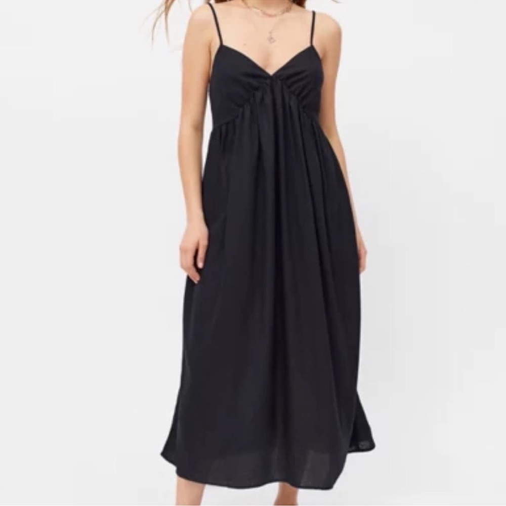 Urban Renewal Black Linen Midi Dress